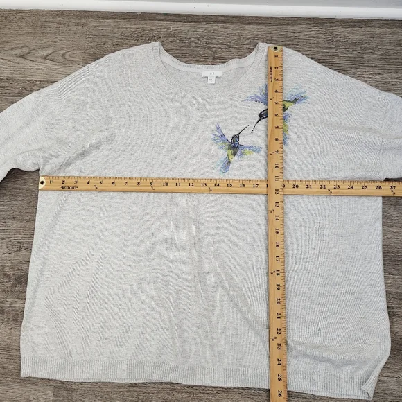 J. Jill Hummingbird Sweater Gray Size 2X Relaxed - Picture 7 of 10